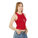 Juliet Floral Racer Tank - Women's Micro Rib Crop Tank Top