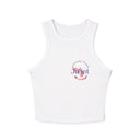 Juliet Floral Racer Tank - Women's Micro Rib Crop Tank Top