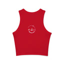 Juliet Floral Racer Tank - Women's Micro Rib Crop Tank Top