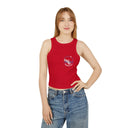 Juliet Floral Racer Tank - Women's Micro Rib Crop Tank Top
