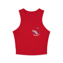 Juliet Floral Racer Tank - Women's Micro Rib Crop Tank Top