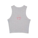Juliet Floral Racer Tank - Women's Micro Rib Crop Tank Top
