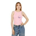 Juliet Floral Racer Tank - Women's Micro Rib Crop Tank Top